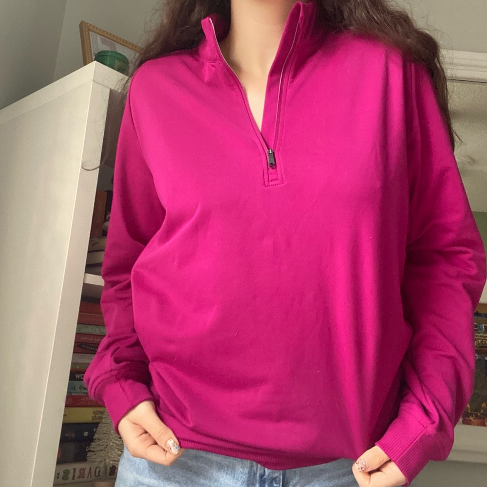 Plum purple magenta half zip nike longe sleeve shirt